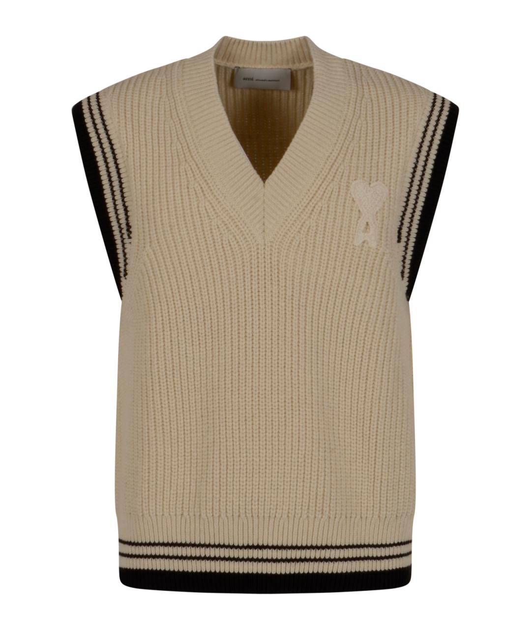 Ami Paris Бежевая хлопковая жилетка, фото 1