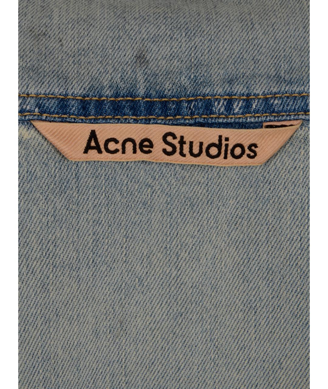 ACNE STUDIOS Синяя хлопковая классическая рубашка, фото 3