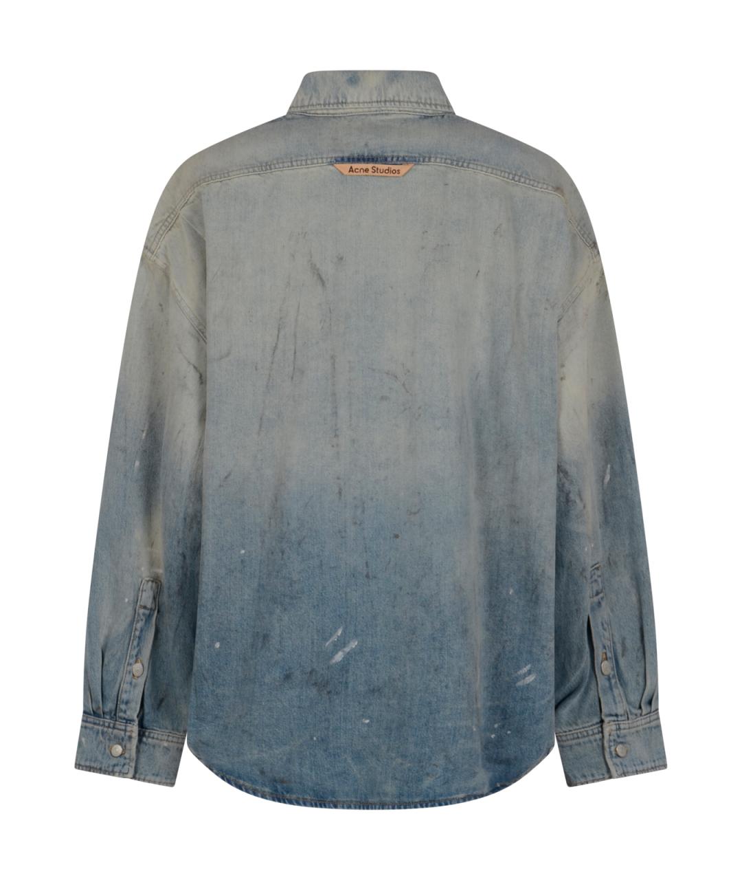 ACNE STUDIOS Синяя хлопковая классическая рубашка, фото 2