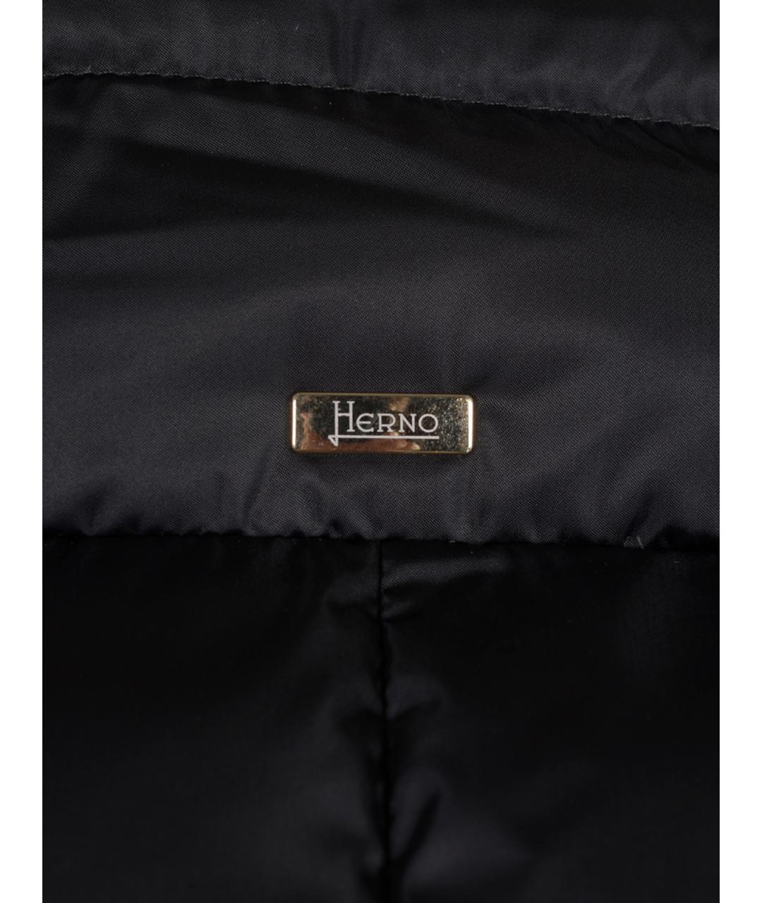 HERNO Черный полиэстеровый пуховик, фото 3