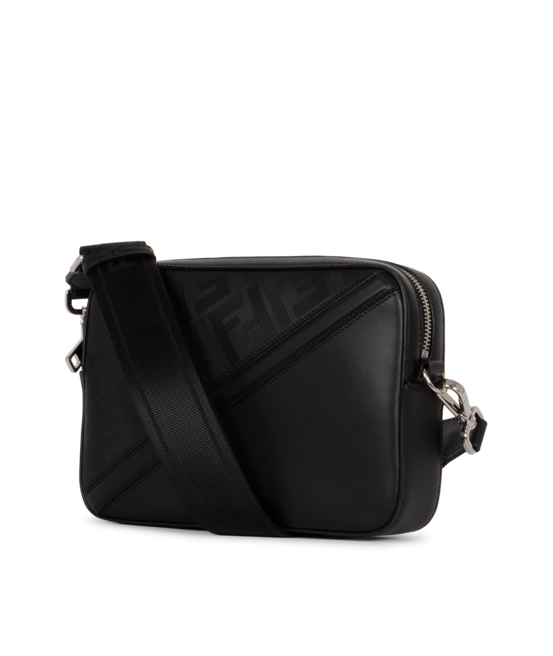 FENDI Черная тканевая сумка на плечо, фото 2