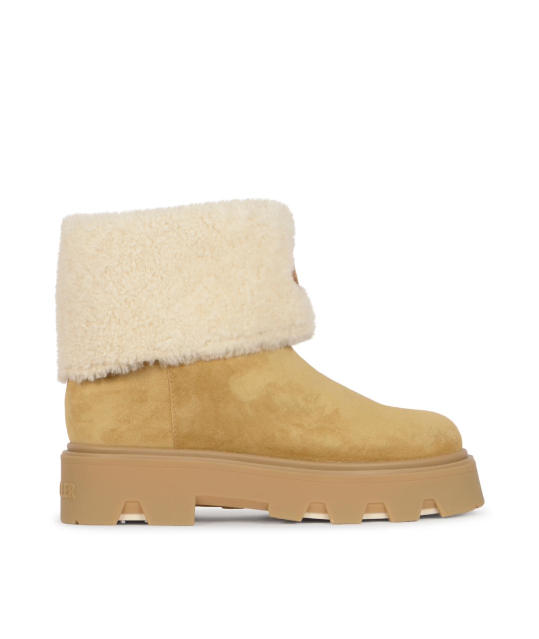 MONCLER Коричневые кожаные сапоги, фото 1