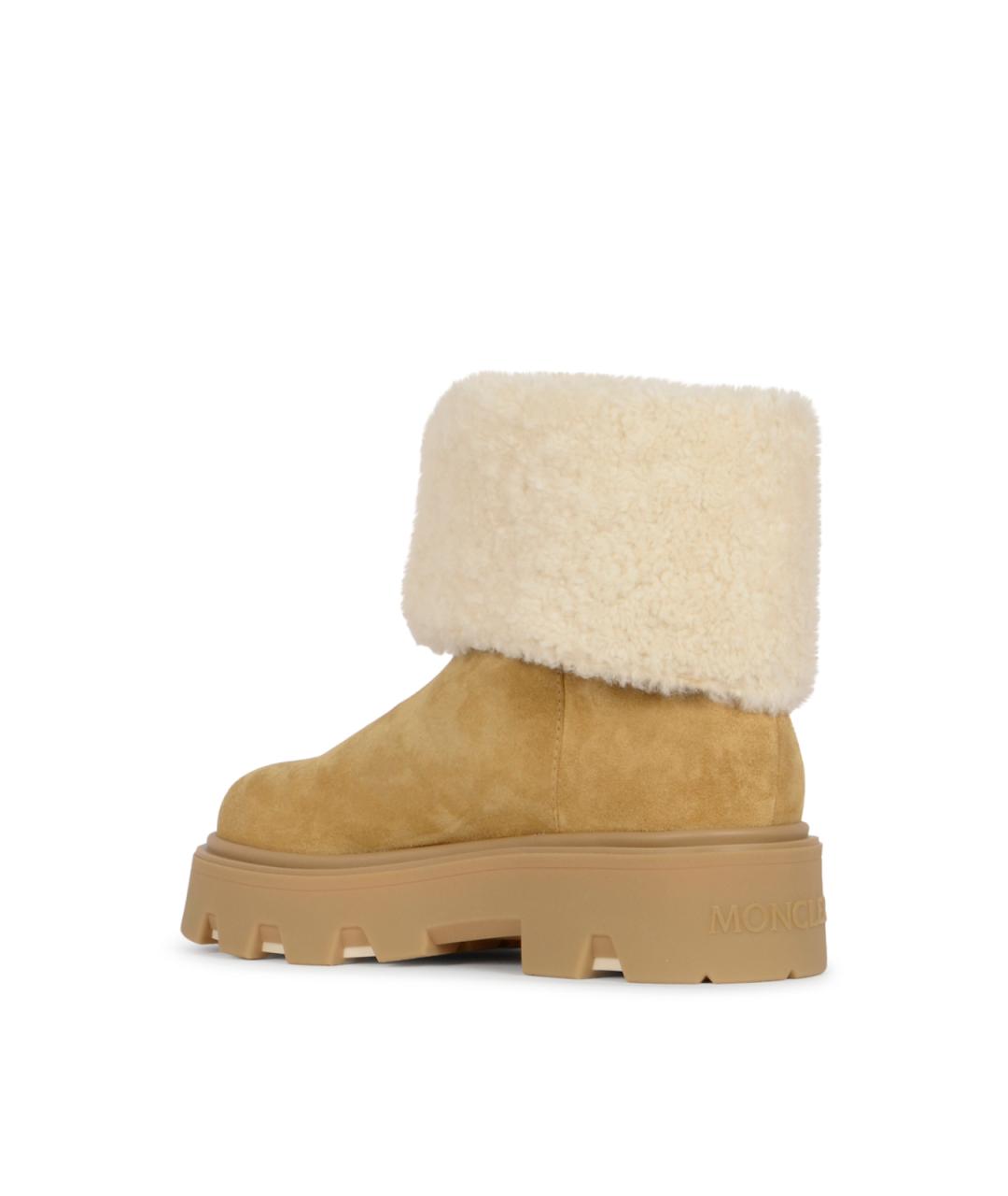 MONCLER Коричневые кожаные сапоги, фото 3