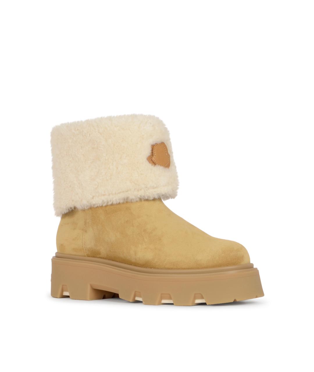 MONCLER Коричневые кожаные сапоги, фото 2