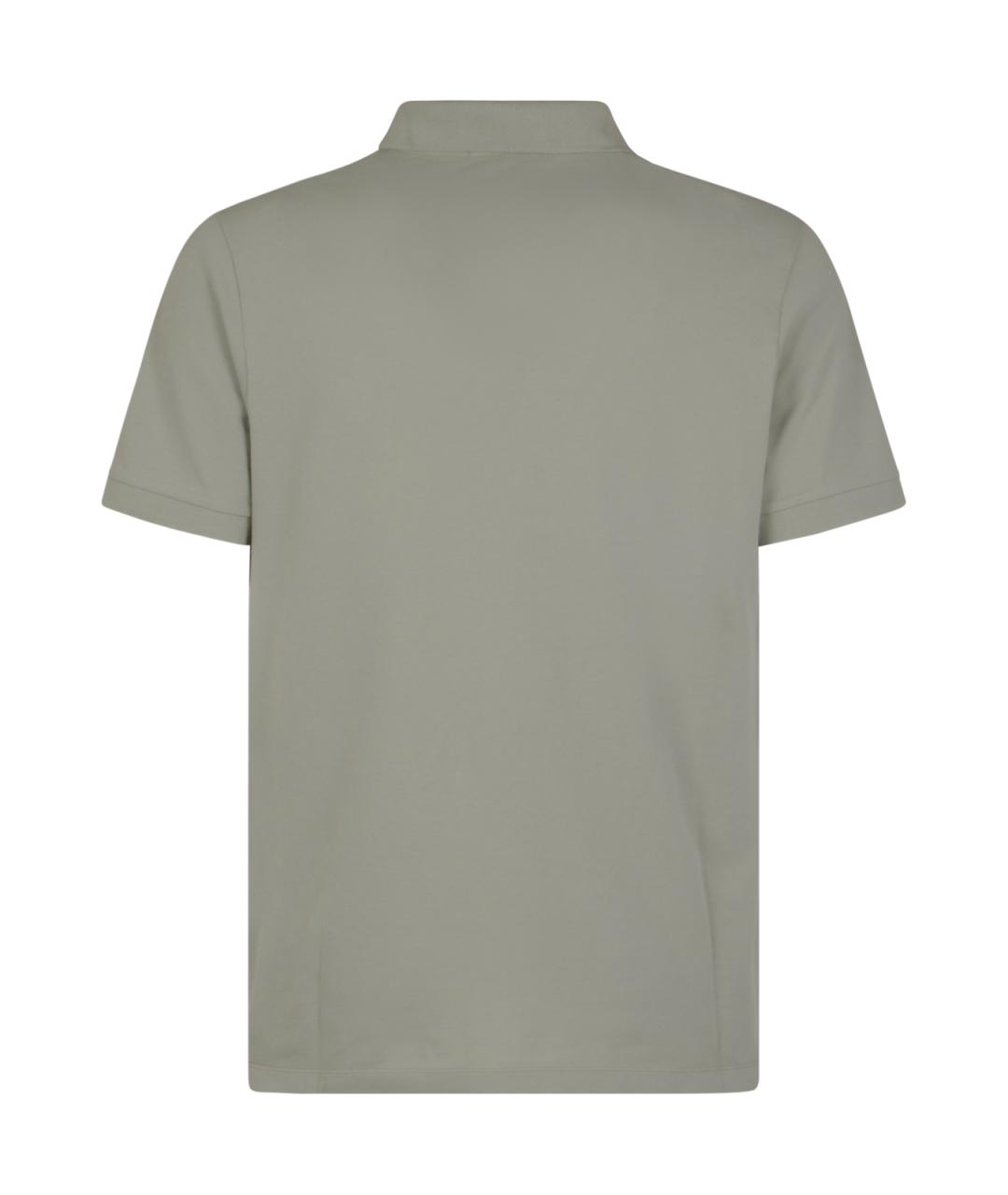 STONE ISLAND Зеленые хлопковое поло с коротким рукавом, фото 2