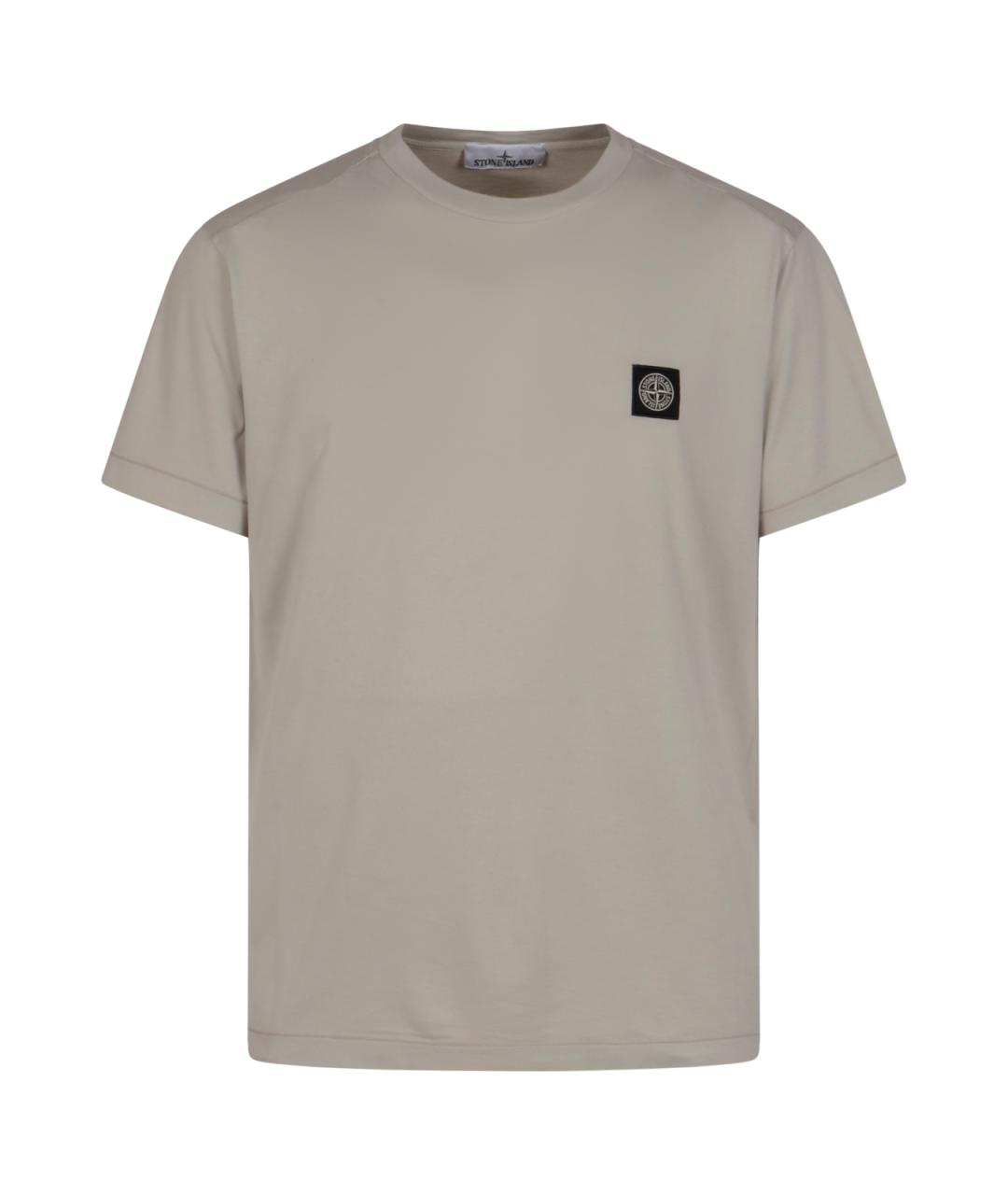 STONE ISLAND Серая хлопковая футболка, фото 1