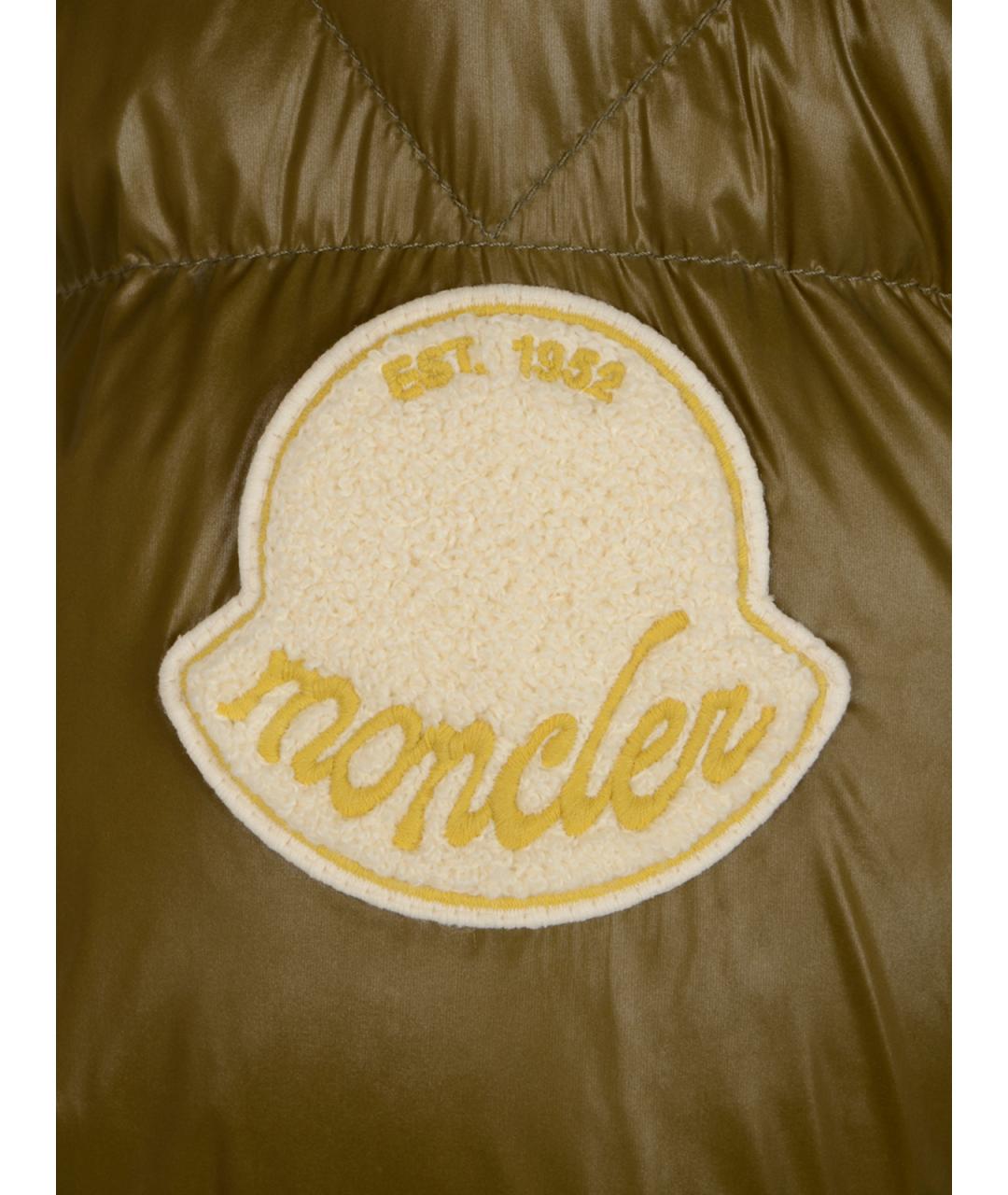 MONCLER Зеленый полиамидовый пуховик, фото 3