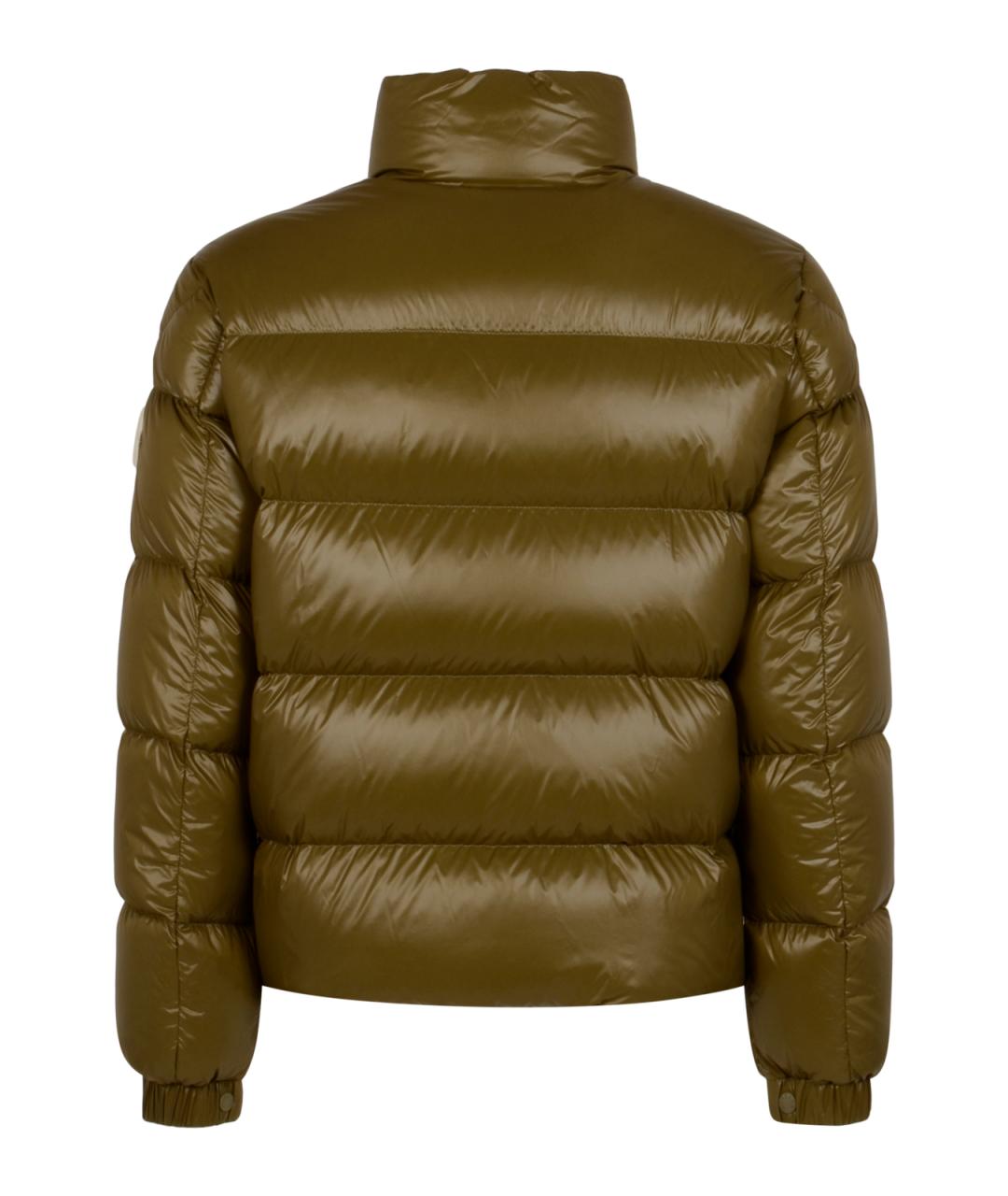 MONCLER Зеленый полиамидовый пуховик, фото 2