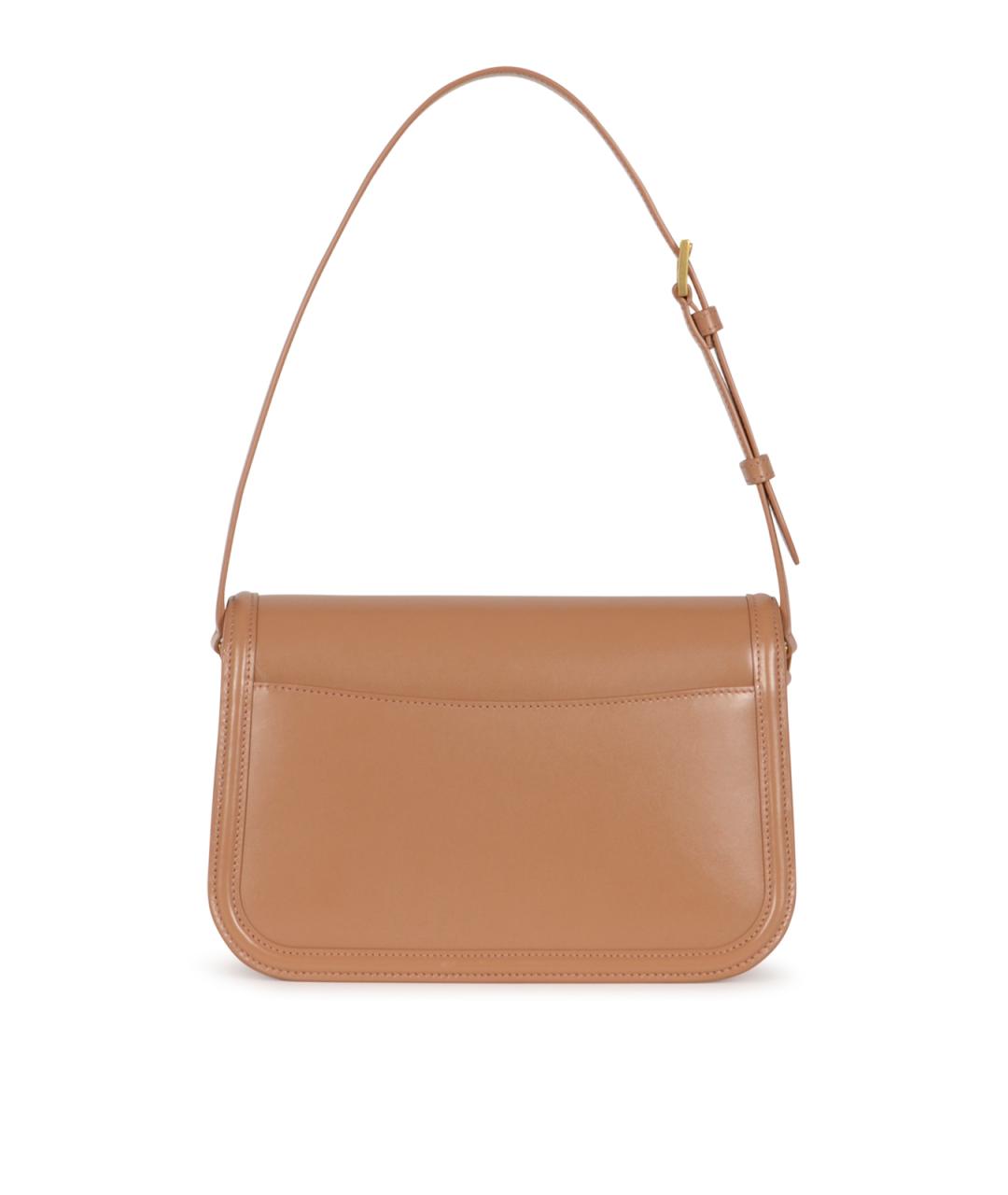 SAINT LAURENT Коричневая кожаная сумка через плечо, фото 3