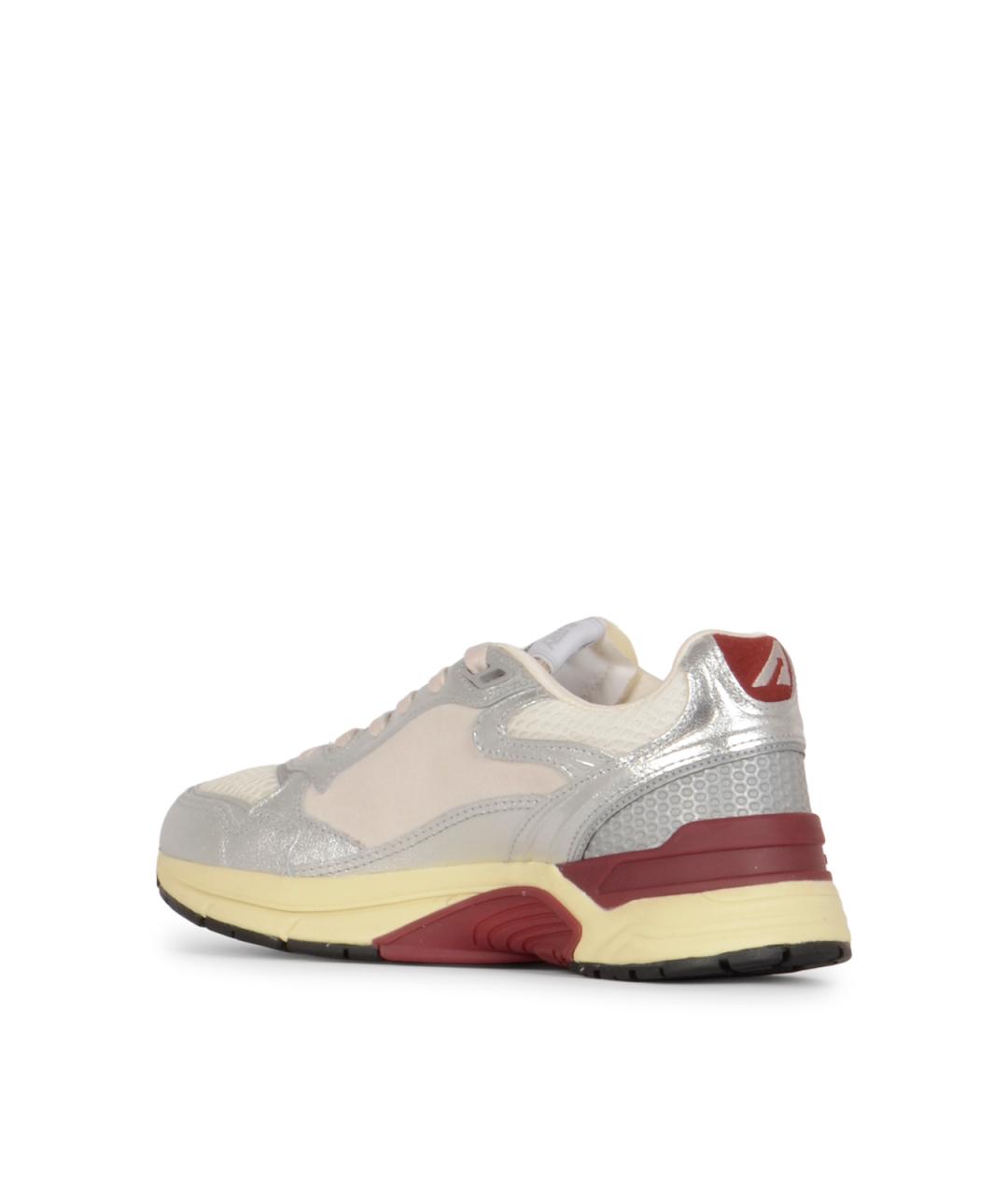 AUTRY Серебряные кожаные кроссовки, фото 3