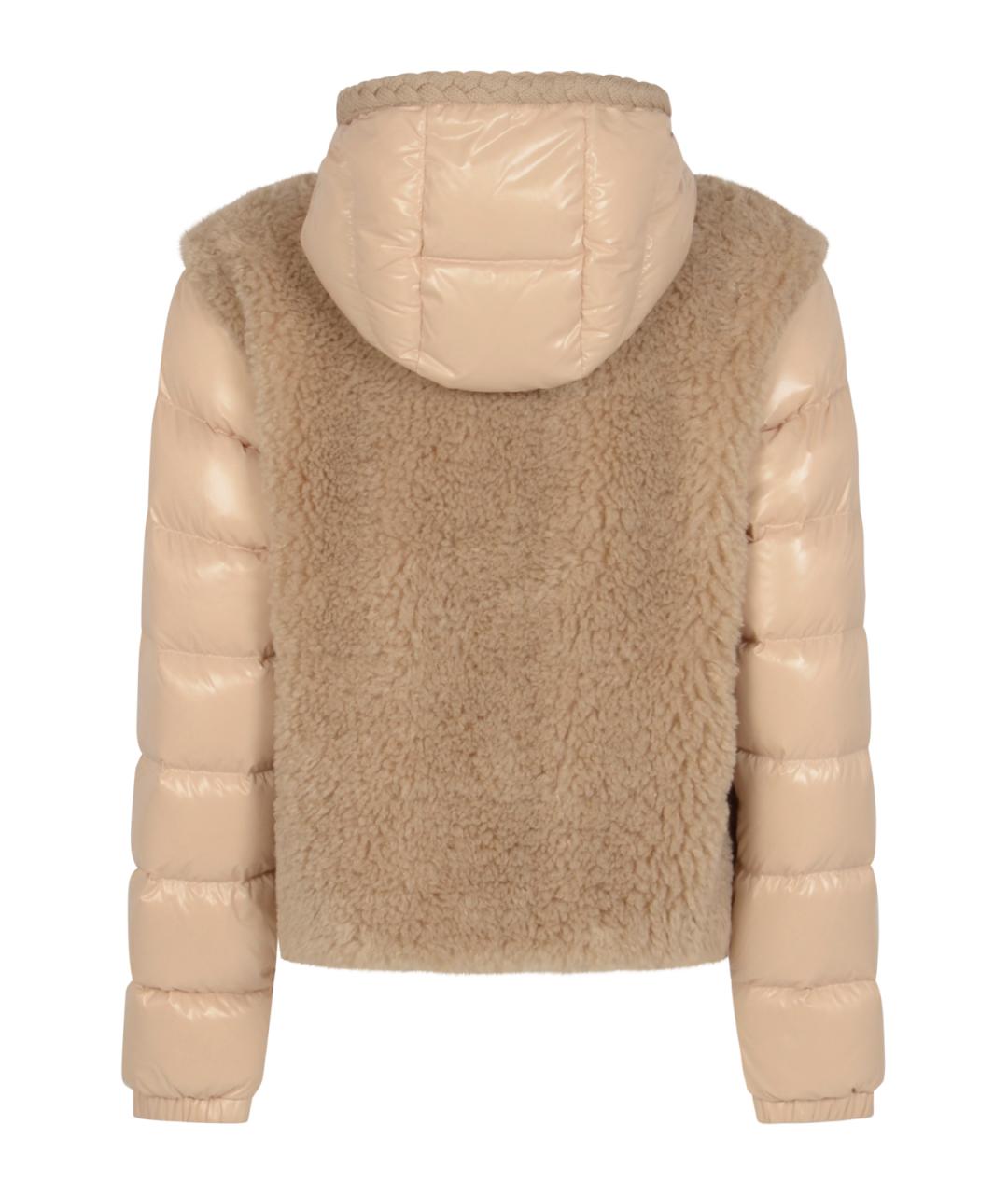 MONCLER Бежевая полиамидовая куртка, фото 2