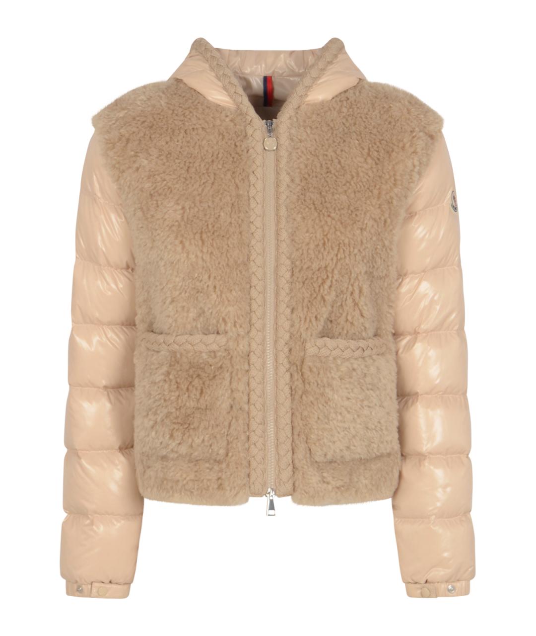 MONCLER Бежевая полиамидовая куртка, фото 1