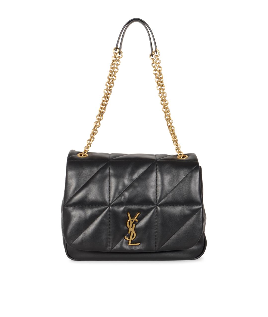 SAINT LAURENT Черная кожаная сумка через плечо, фото 1