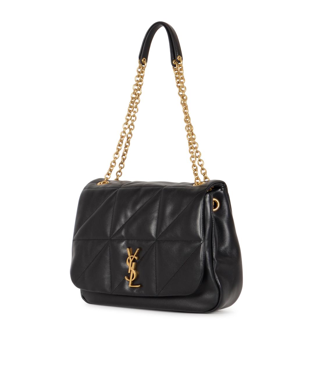 SAINT LAURENT Черная кожаная сумка через плечо, фото 2