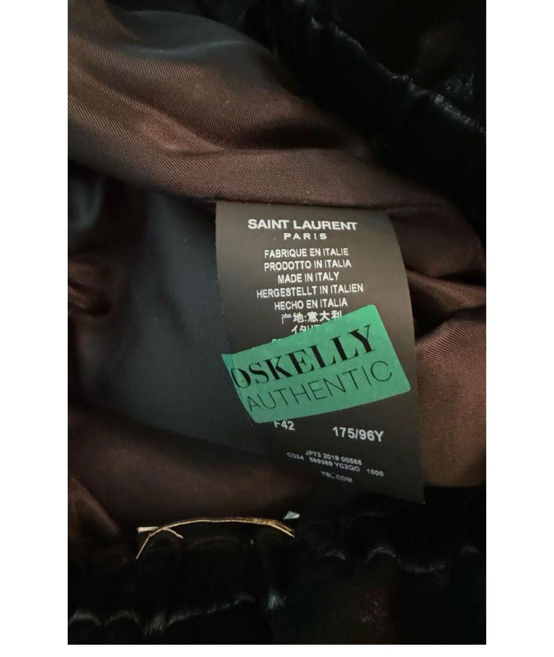 SAINT LAURENT Черные кожаные шорты, фото 3
