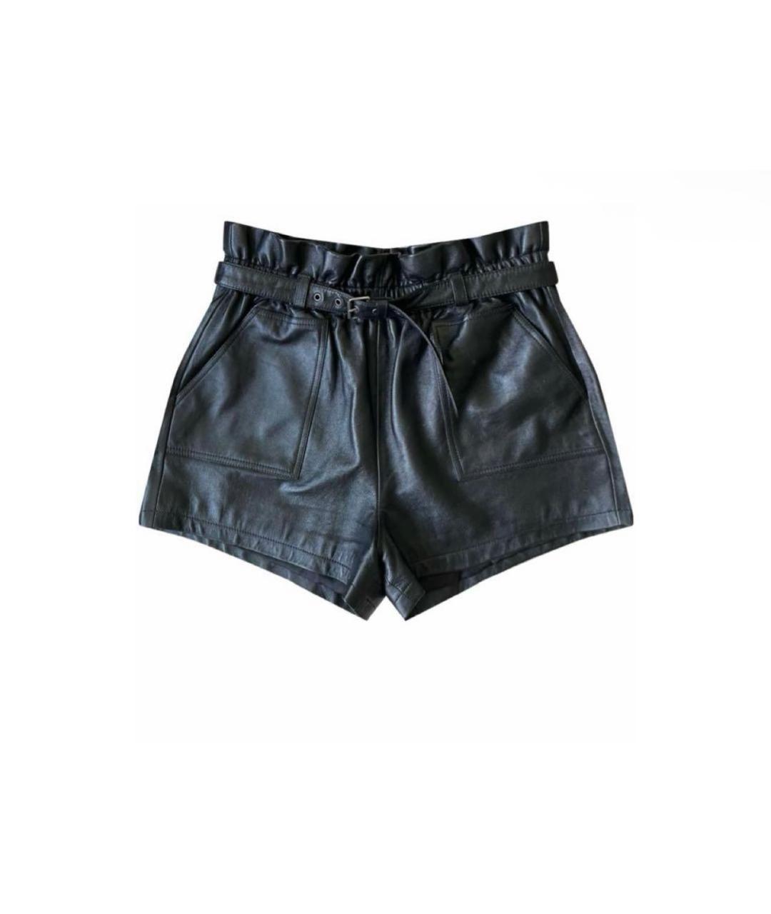SAINT LAURENT Черные кожаные шорты, фото 4