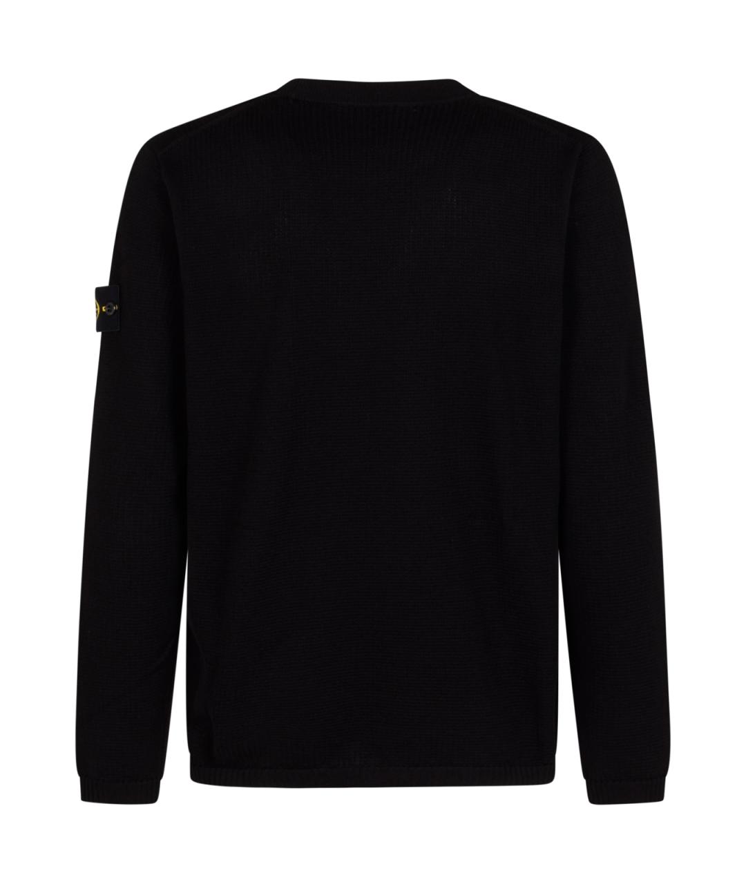 STONE ISLAND Черный хлопковый джемпер / свитер, фото 2