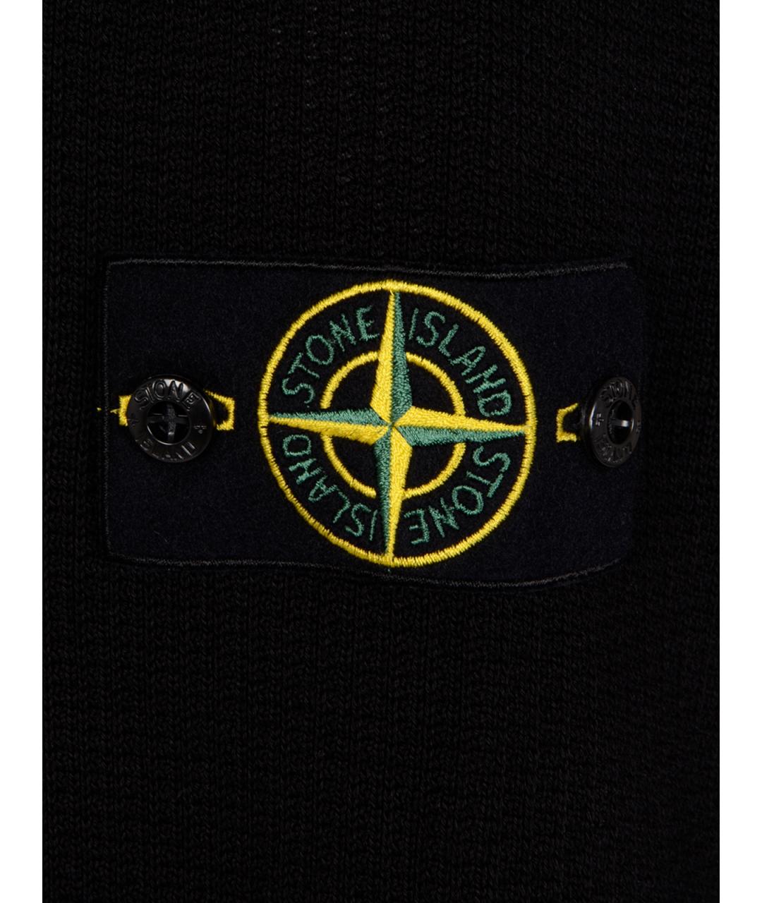 STONE ISLAND Черный хлопковый джемпер / свитер, фото 3
