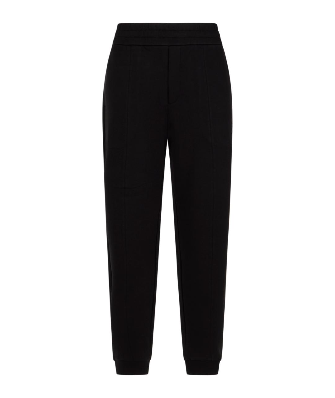 MONCLER Черные хлопковые повседневные брюки, фото 1