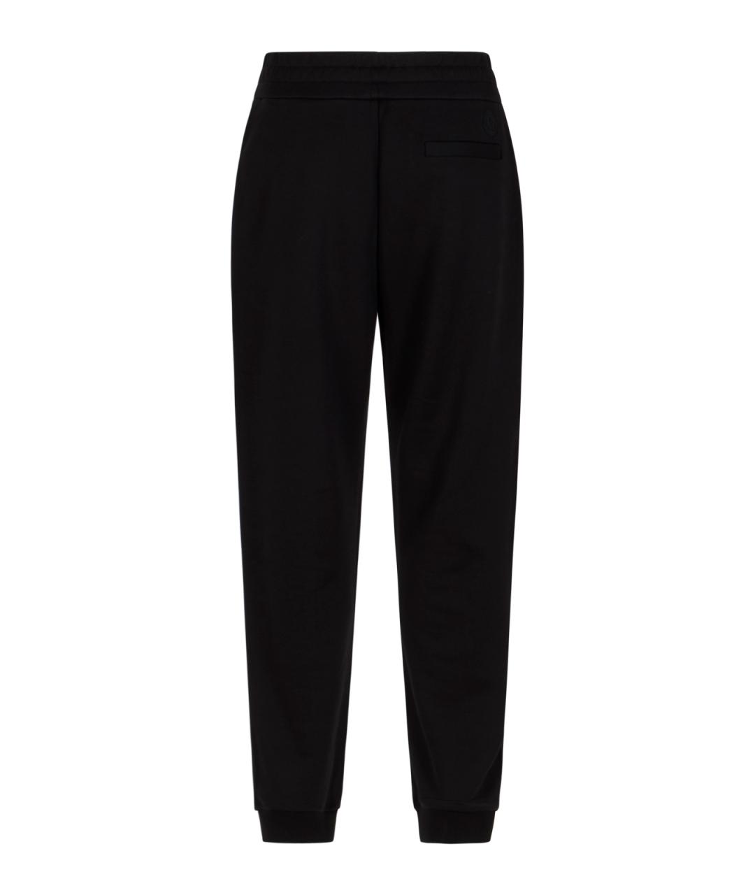 MONCLER Черные хлопковые повседневные брюки, фото 2