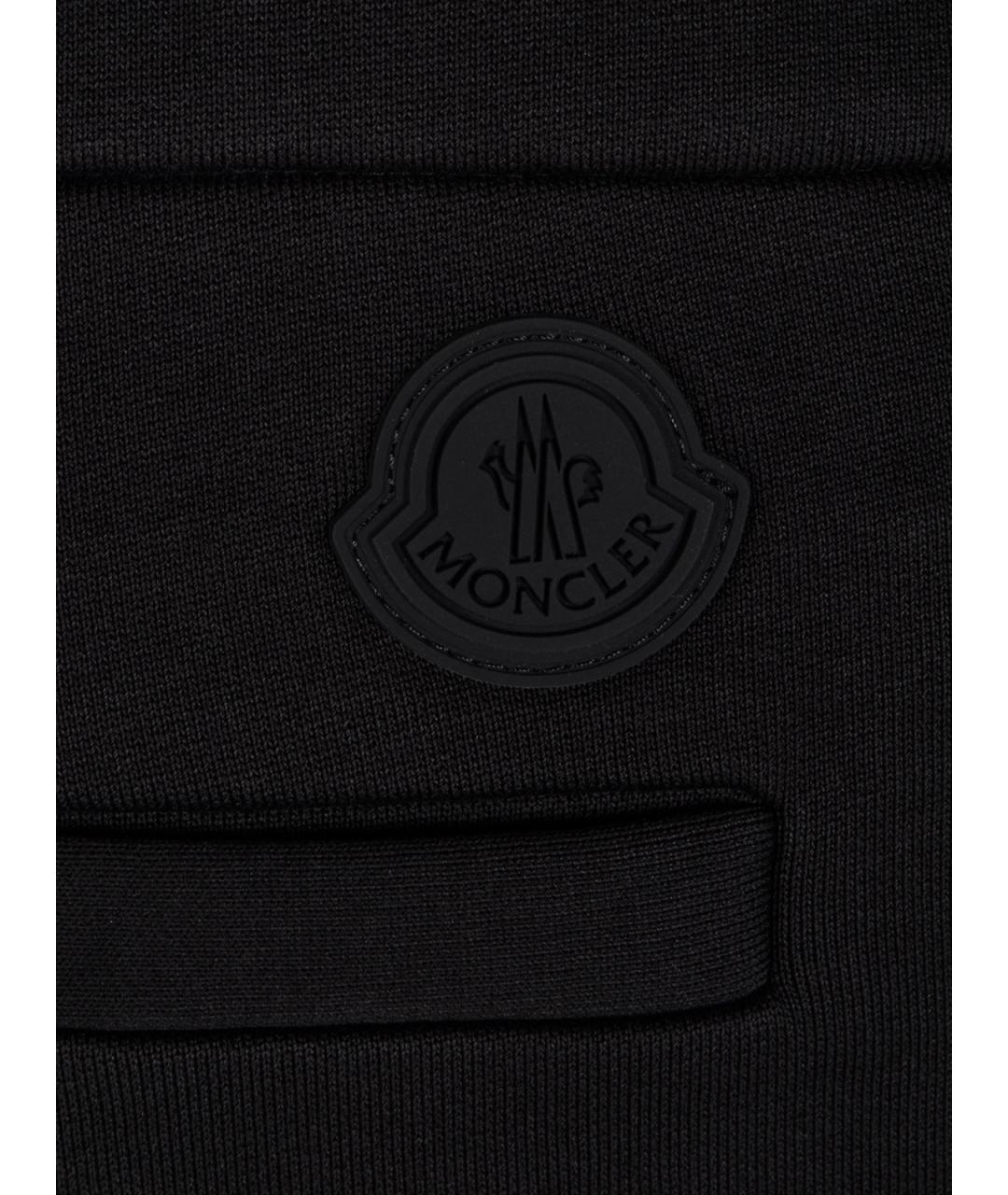 MONCLER Черные хлопковые повседневные брюки, фото 3