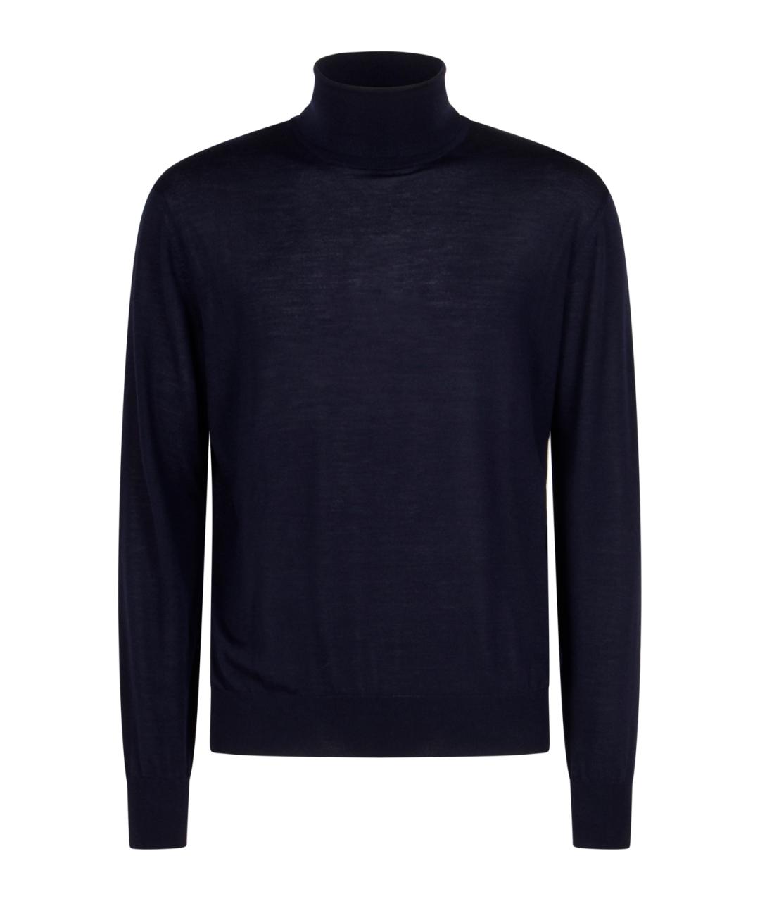 SAINT LAURENT Темно-синяя шерстяная водолазка, фото 1