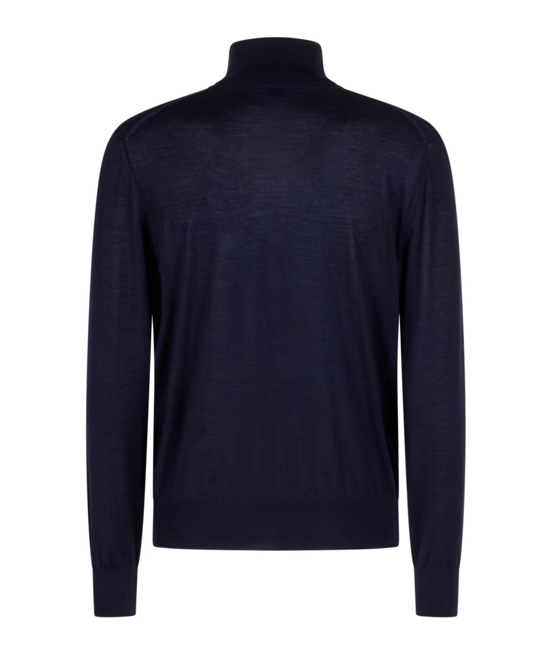 SAINT LAURENT Темно-синяя шерстяная водолазка, фото 2