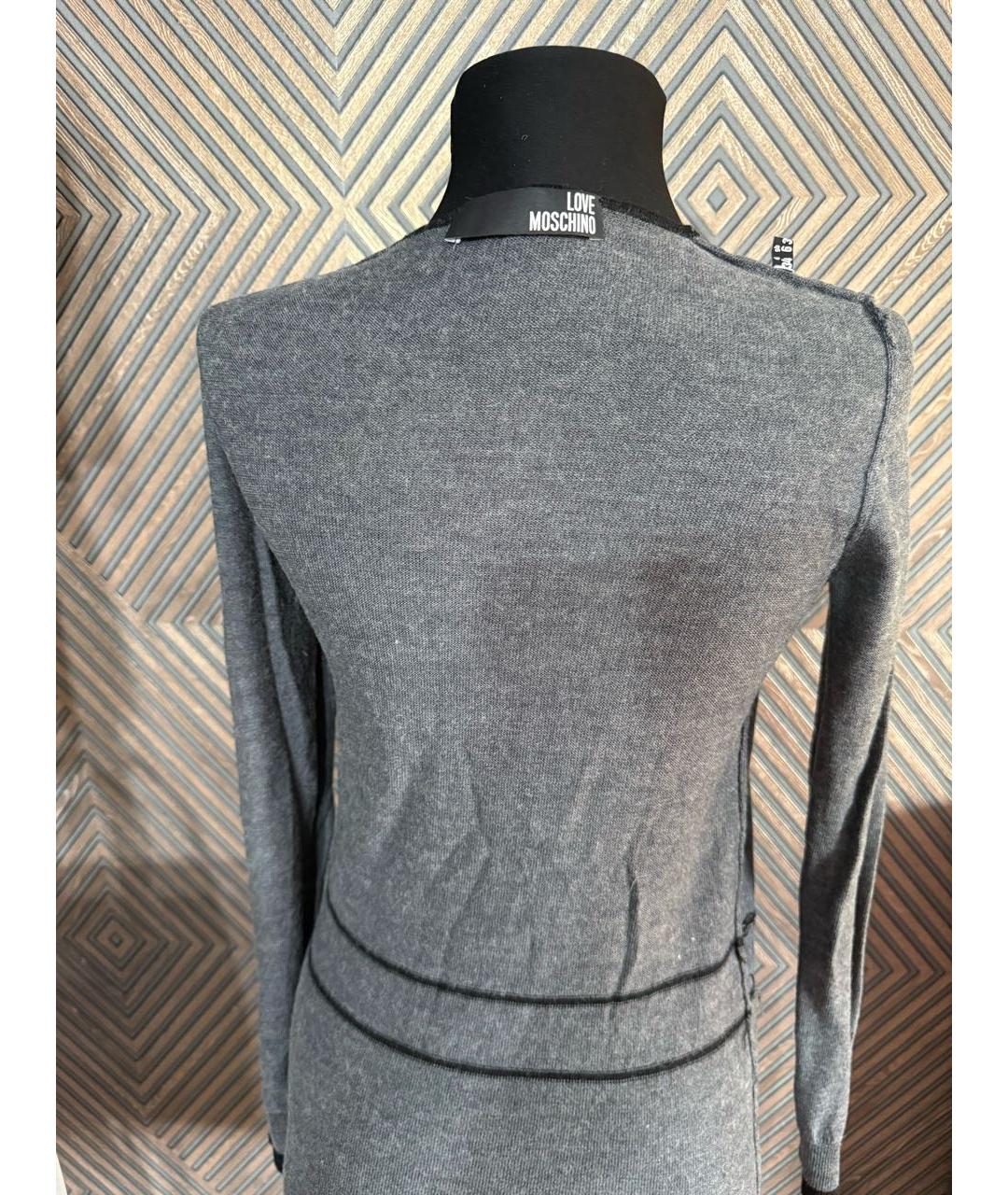 LOVE MOSCHINO Серый шерстяной джемпер / свитер, фото 3
