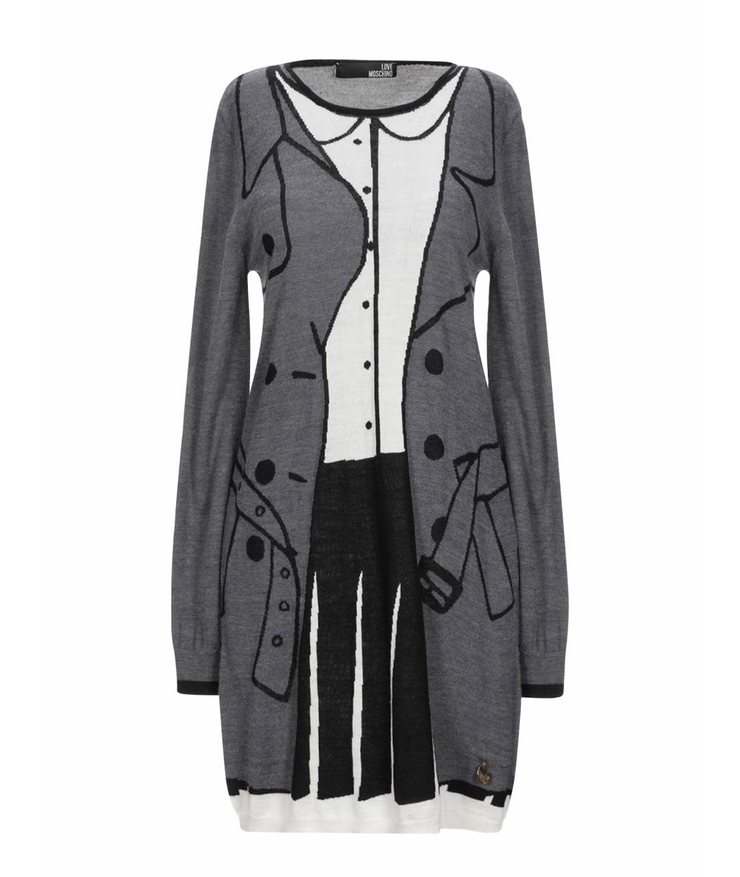 LOVE MOSCHINO Серый шерстяной джемпер / свитер, фото 1