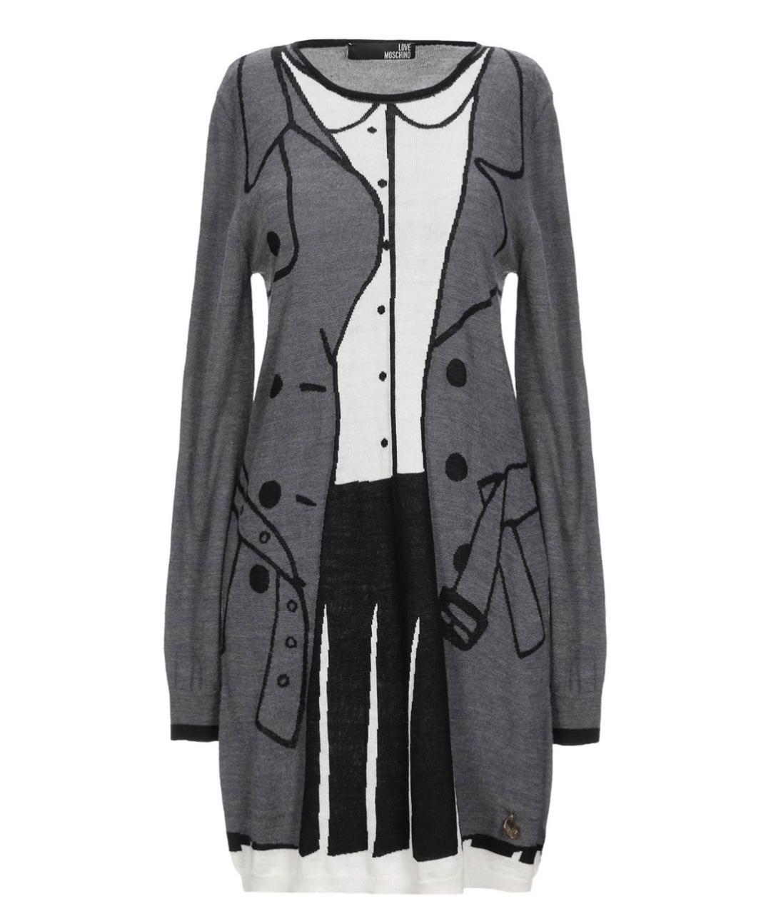 LOVE MOSCHINO Серый шерстяной джемпер / свитер, фото 7