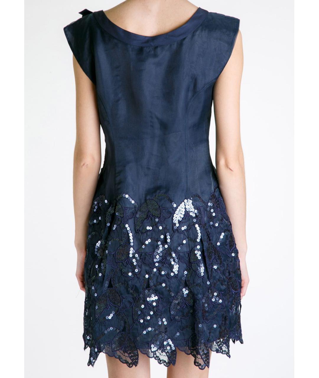 PHILOSOPHY Темно-синее полиэстеровое вечернее платье, фото 4