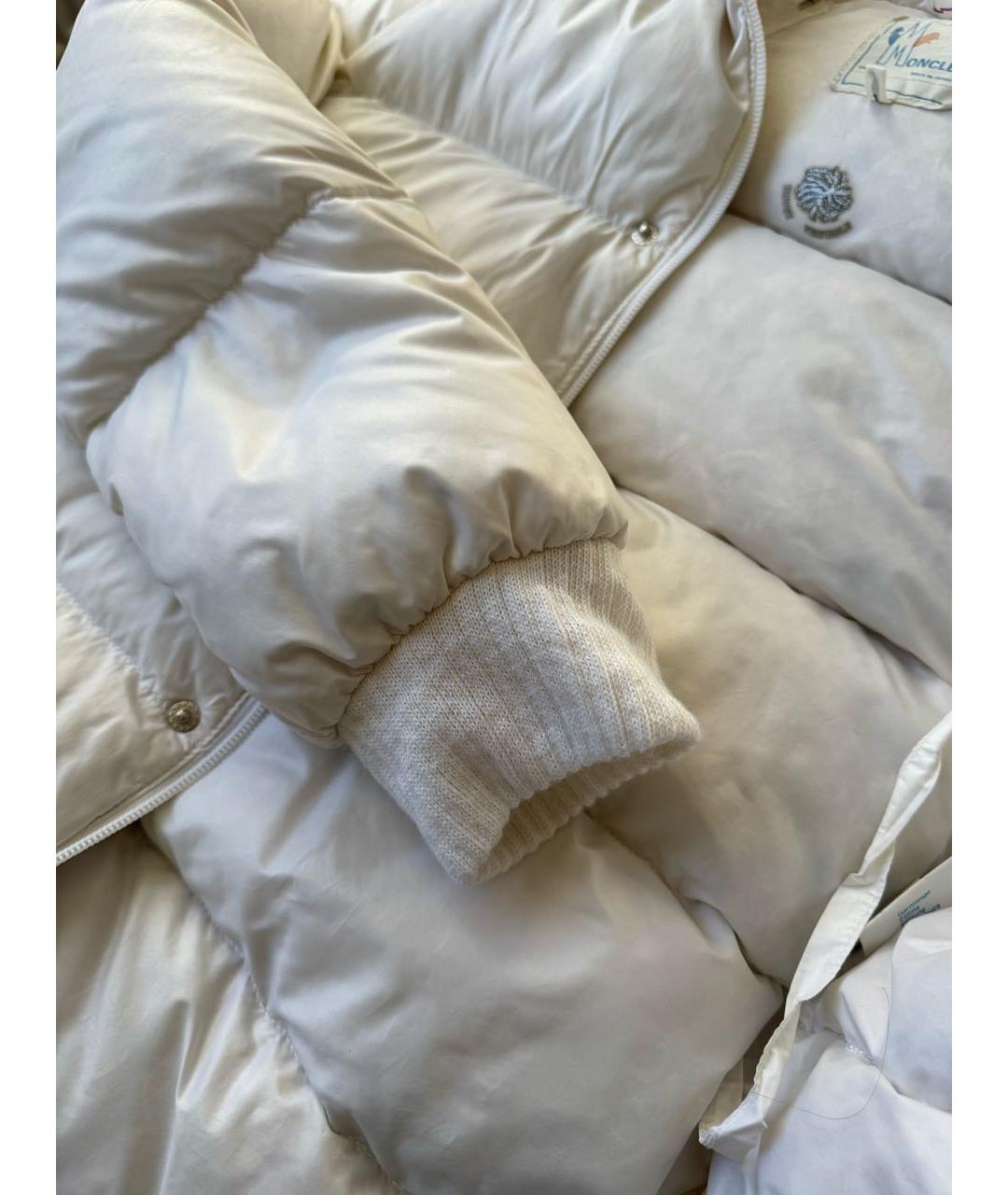 MONCLER Белый полиамидовый пуховик, фото 8