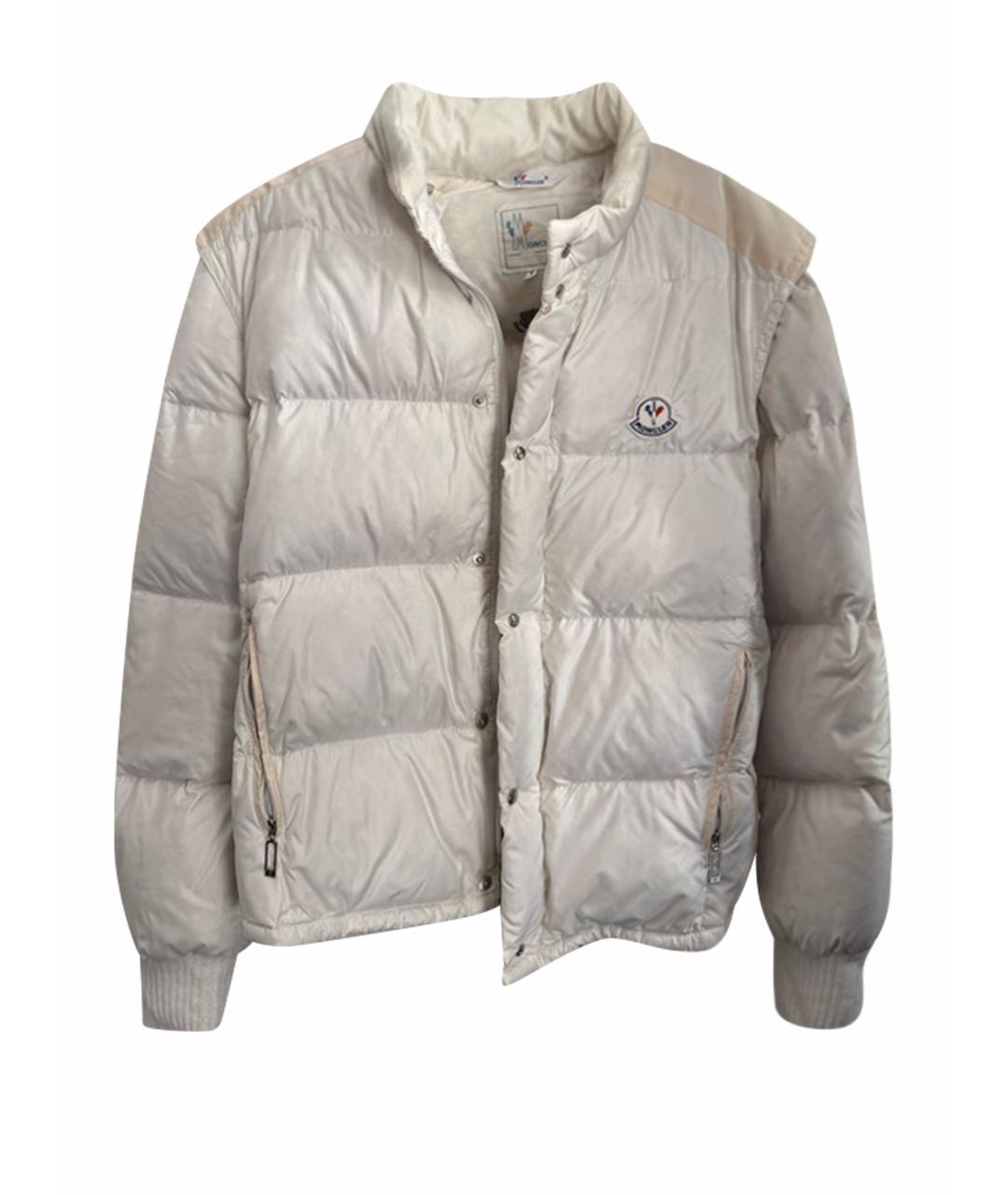 MONCLER Белый полиамидовый пуховик, фото 1