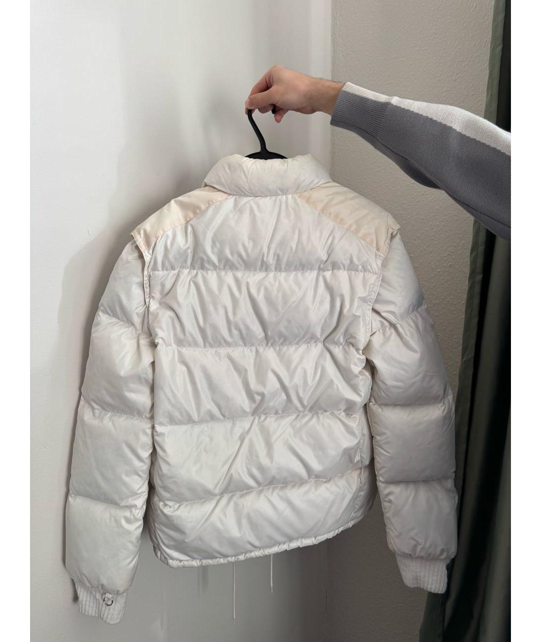 MONCLER Белый полиамидовый пуховик, фото 2
