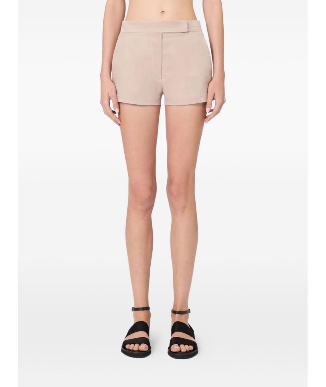 MAX MARA Бежевые шелковые шорты, фото 3