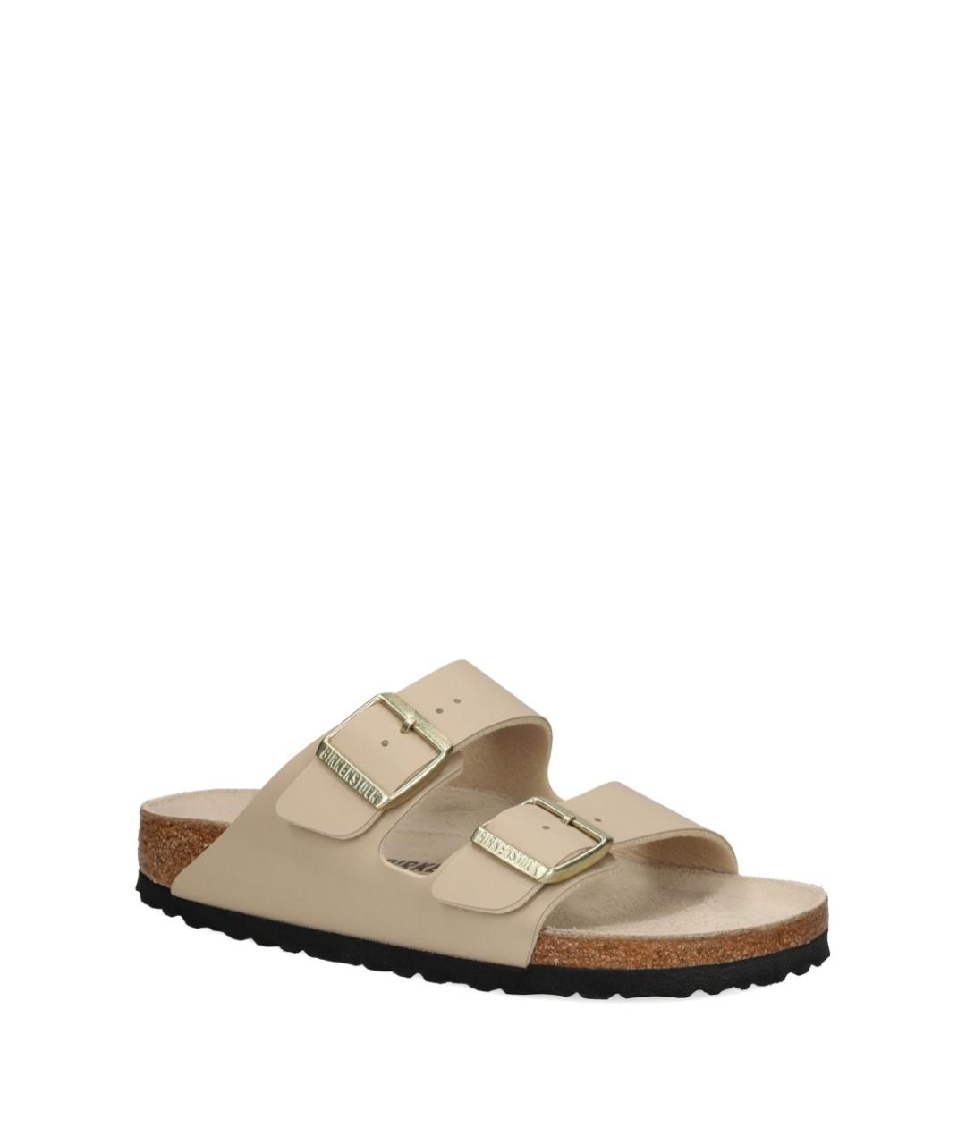 BIRKENSTOCK Бежевые кожаные сандалии, фото 2