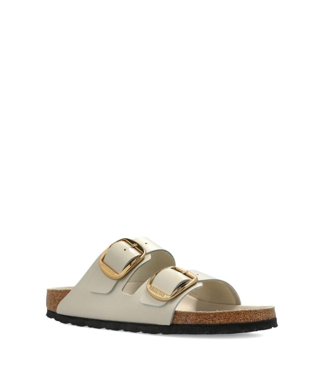 BIRKENSTOCK Бежевые кожаные сандалии, фото 4