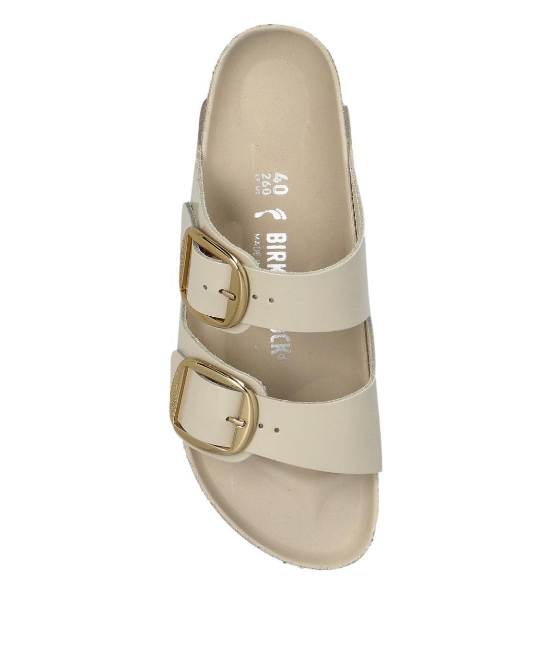 BIRKENSTOCK Бежевые кожаные сандалии, фото 5