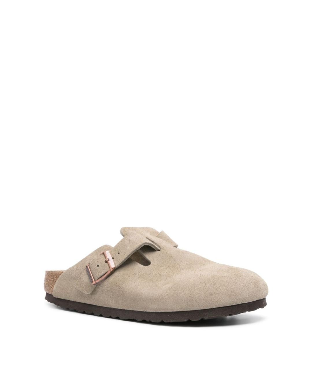 BIRKENSTOCK Серые замшевые шлепанцы, фото 4