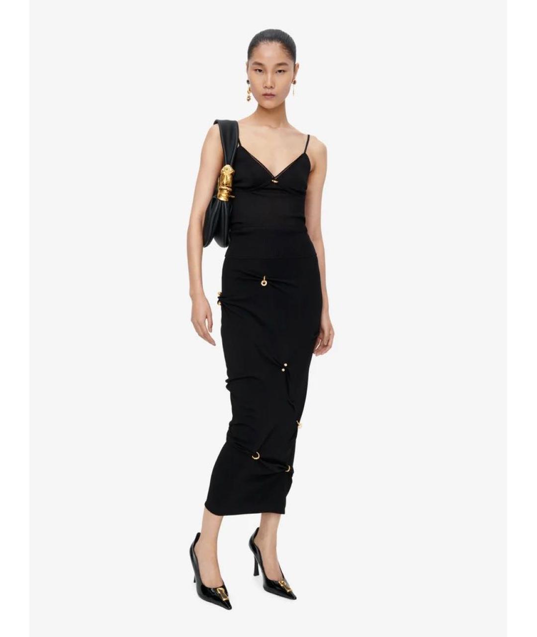 SCHIAPARELLI Черная шелковая майка, фото 2