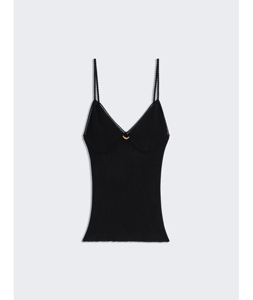 SCHIAPARELLI Черная шелковая майка, фото 5