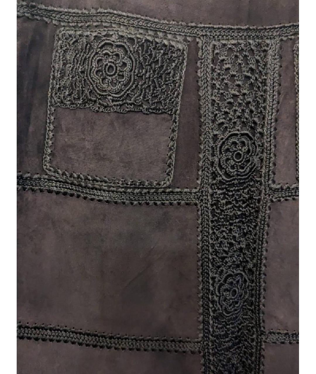 DOLCE&GABBANA Коричневая замшевая юбка миди, фото 4