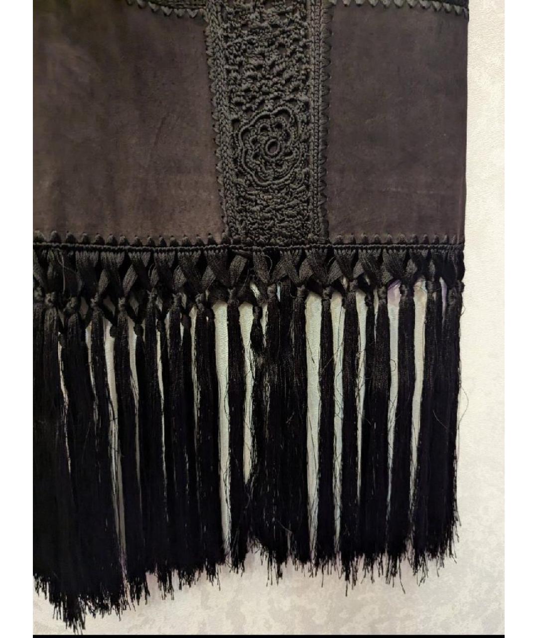 DOLCE&GABBANA Коричневая замшевая юбка миди, фото 7