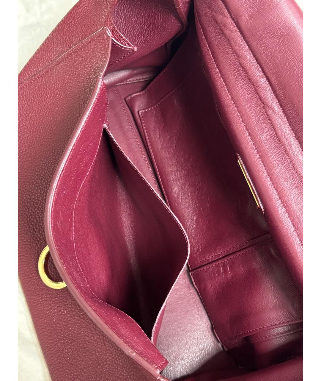 FERRAGAMO Бордовая кожаная сумка с короткими ручками, фото 4