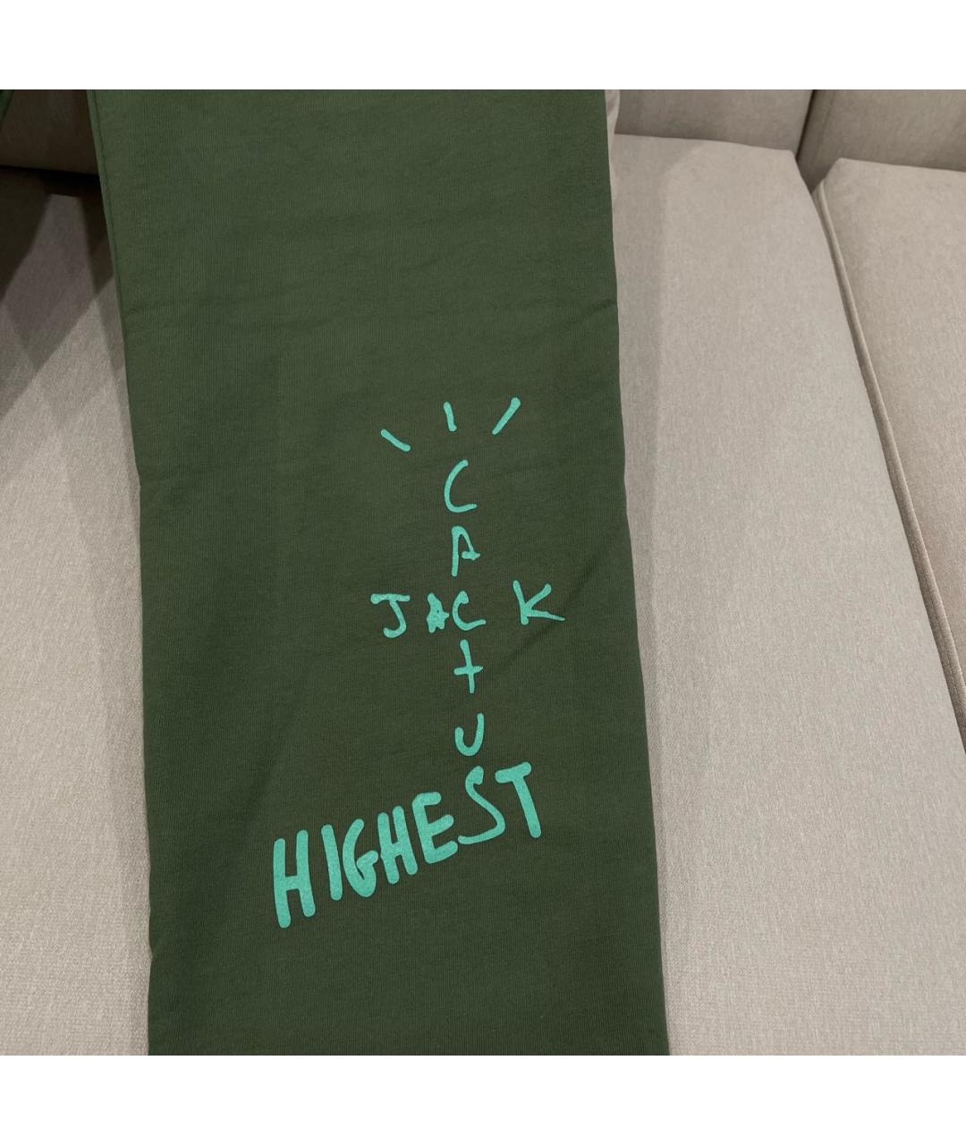 CACTUS JACK BY TRAVIS SCOTT Зеленые хлопковые повседневные брюки, фото 4