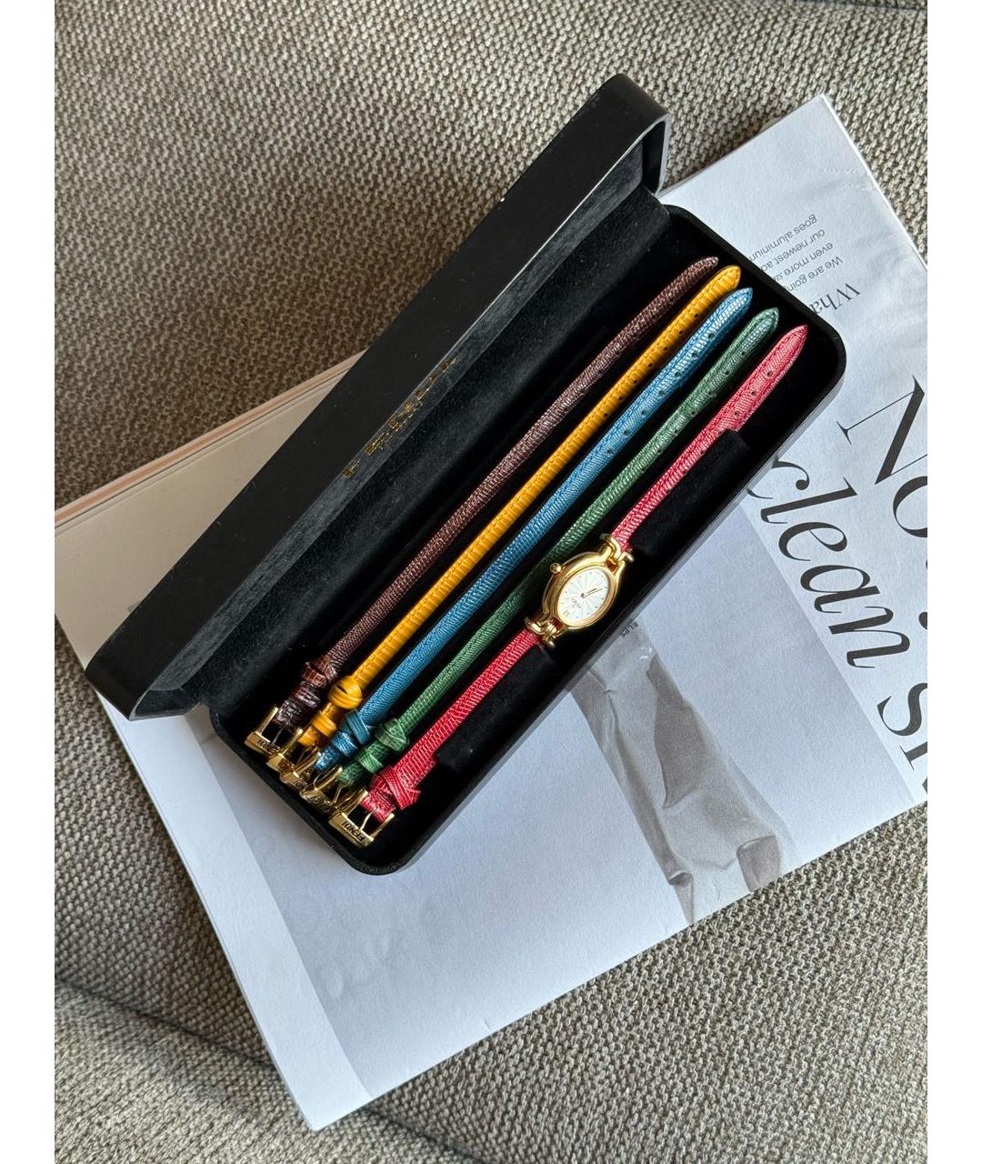 FENDI Золотые позолоченные часы, фото 8