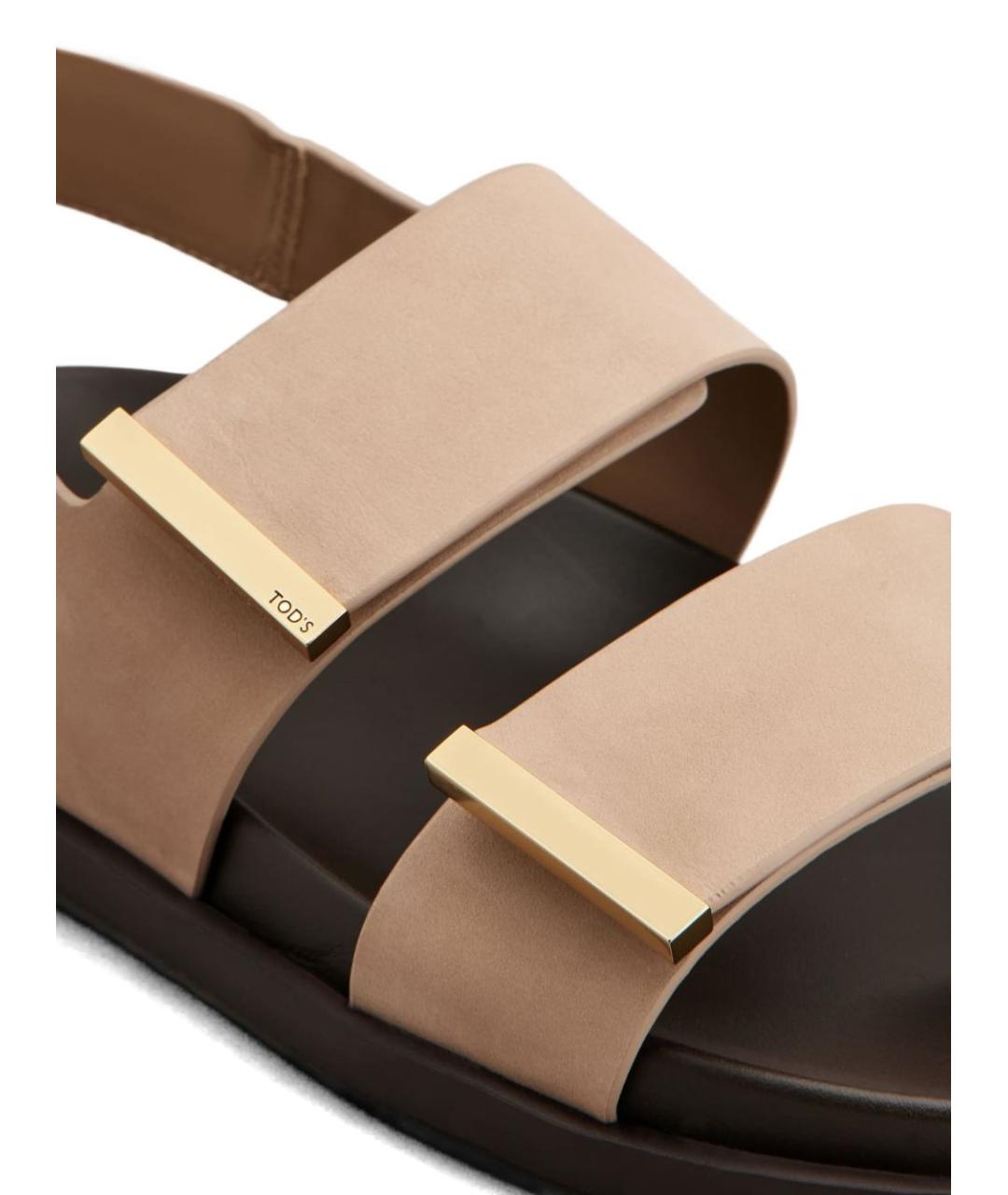 TOD'S Розовые нубуковые босоножки, фото 3