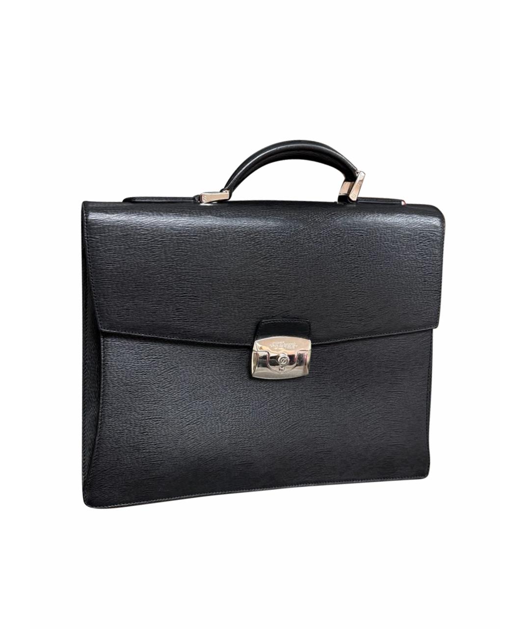 DUPONT Черный кожаный портфель, фото 1