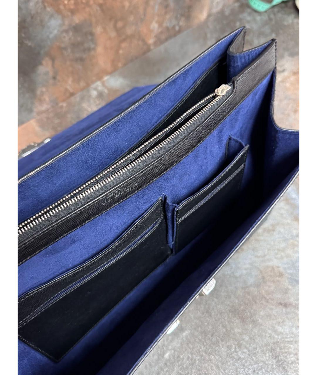 DUPONT Черный кожаный портфель, фото 4