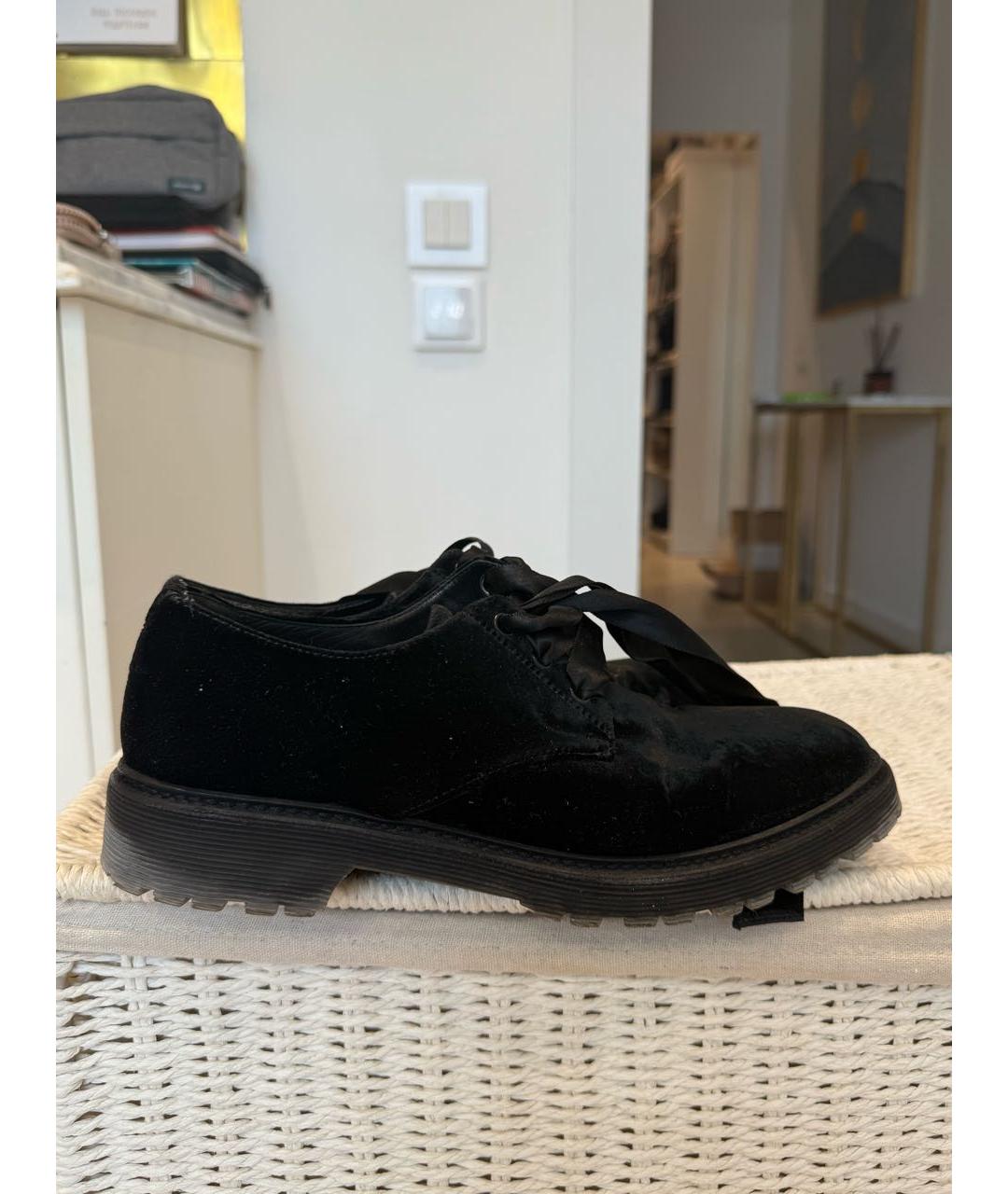 SAINT LAURENT Черные бархатные брогги и оксфорды, фото 5